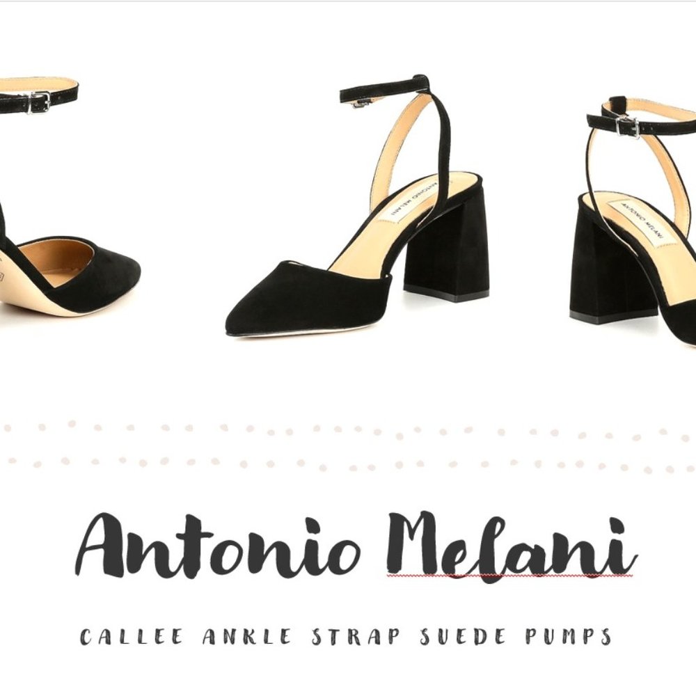 Antonio Melani-Callee Ankle Strap Suede Pumps